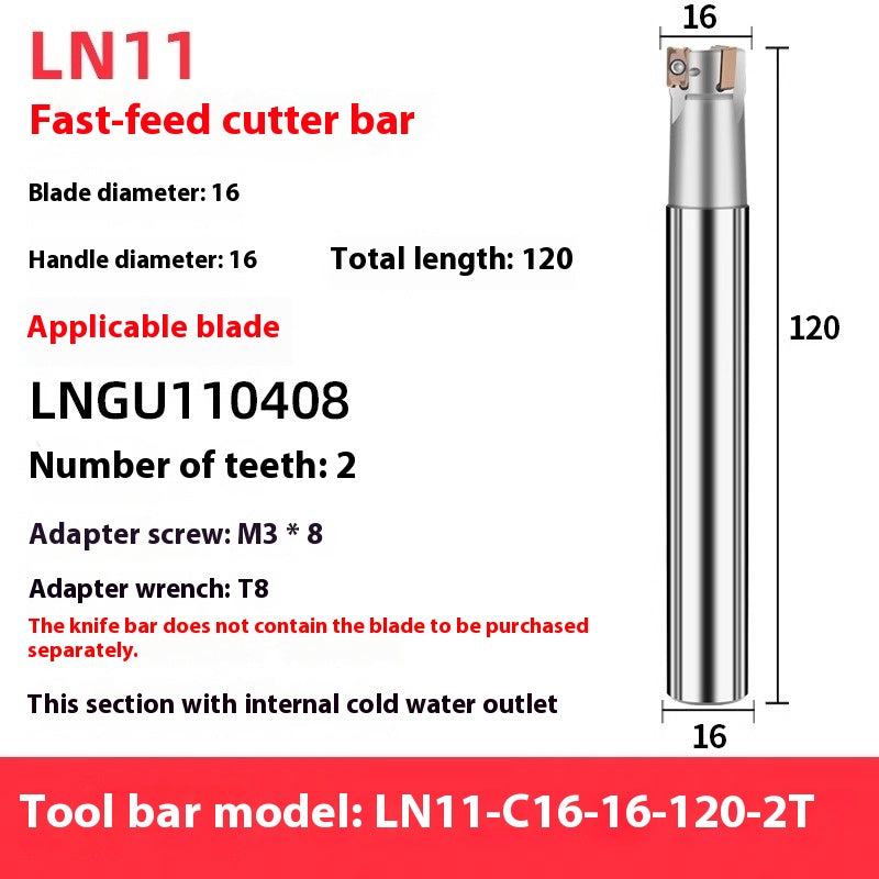 2068-M4 right-angle fast feed milling cutter shank LN11 square shoulder internal coolant cutter shank LNPU110408 milling inserts Shandong Denso Pricision Tools Co.,Ltd.